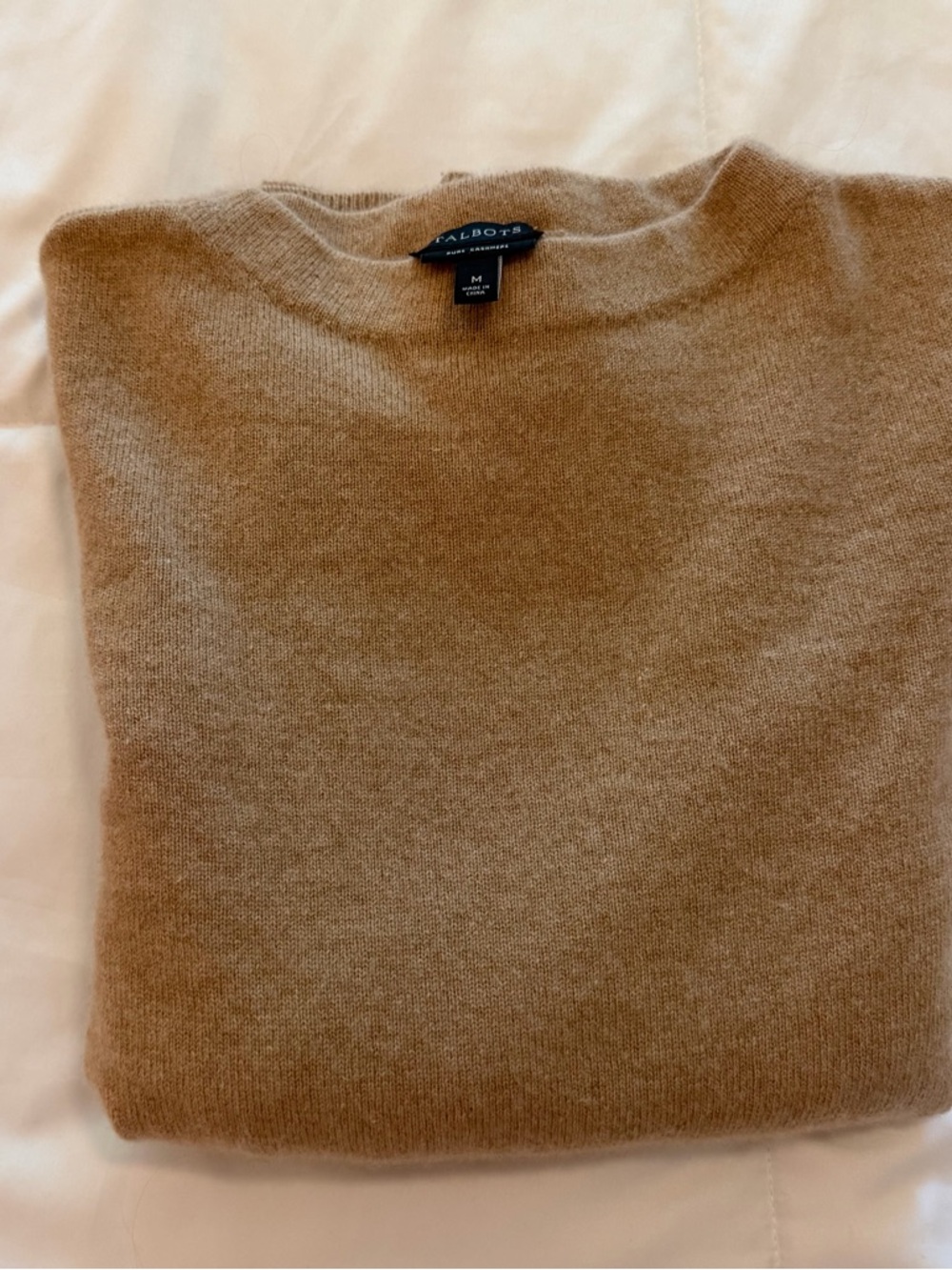 Talbots Women's Camel Cashmere Crewneck Sweater